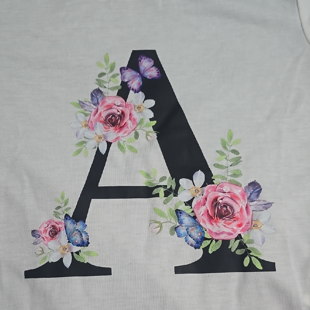 Floral Letter A Graphic Tee